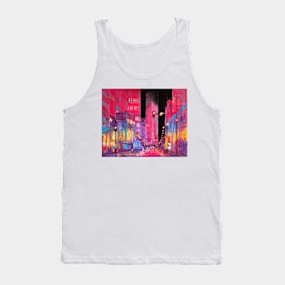 Neon Chicago At Night Tank Top